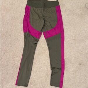 Olive and Pink Athletic Leggings